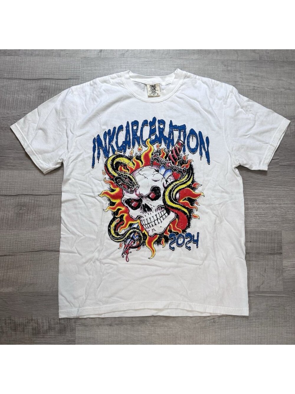 Inkcarceration Music & Tattoo Festival 2024 Godsmack Shinedown Omens Tee Large